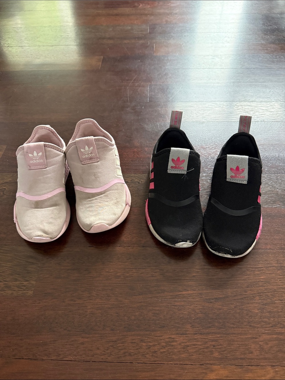 adidas Kids Slip-On Sneakers - Pink and Black Pair